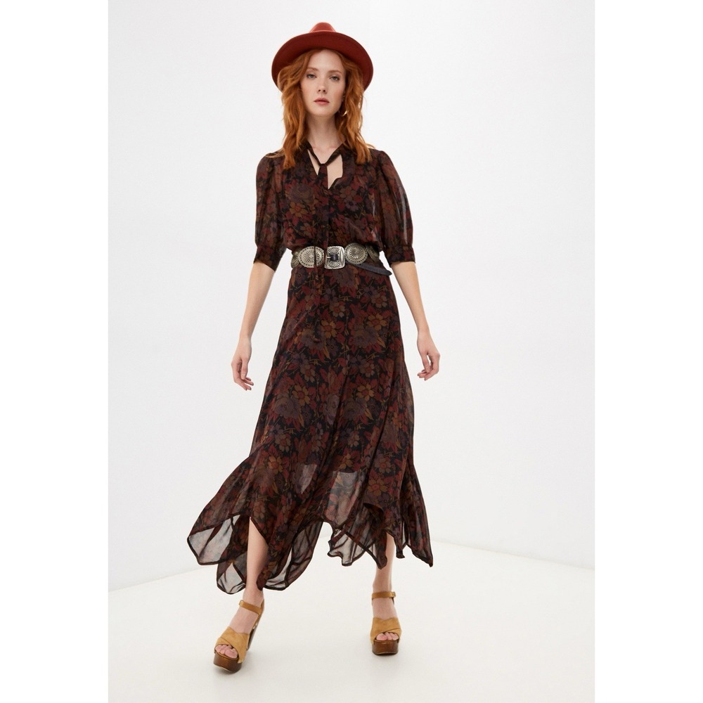 Polo Ralph Lauren NWT Floral Chiffon Maxi Dress XXS XS Romantic Handkerchief